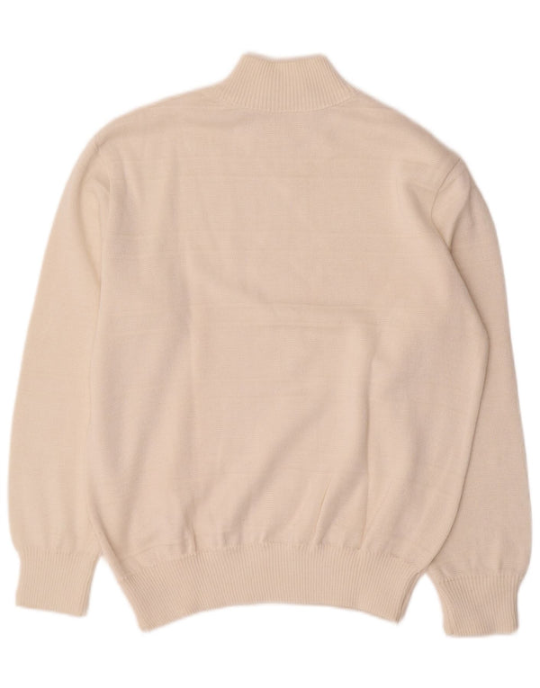 VINTAGE ženski džemper s kornjačičastim ovratnikom UK 16 Veliki bijeli