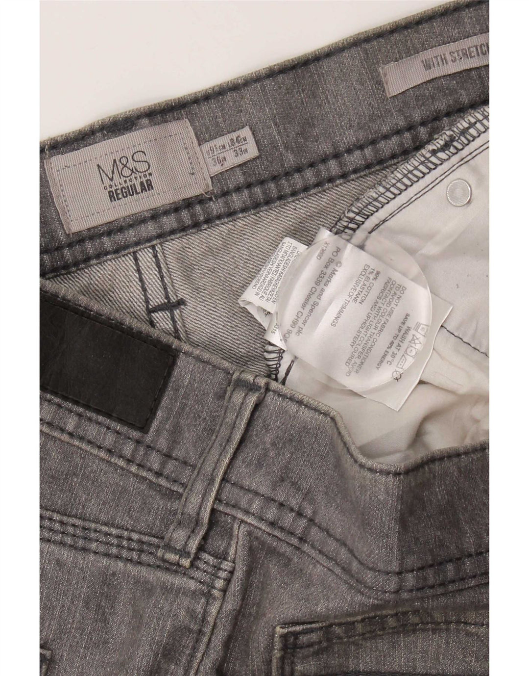 Marks & Spencer ženske obične ravne traperice W36 L33 sivi pamuk
