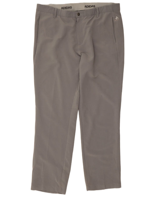 Adidas muške ravne chino hlače W38 L32 sivi poliester