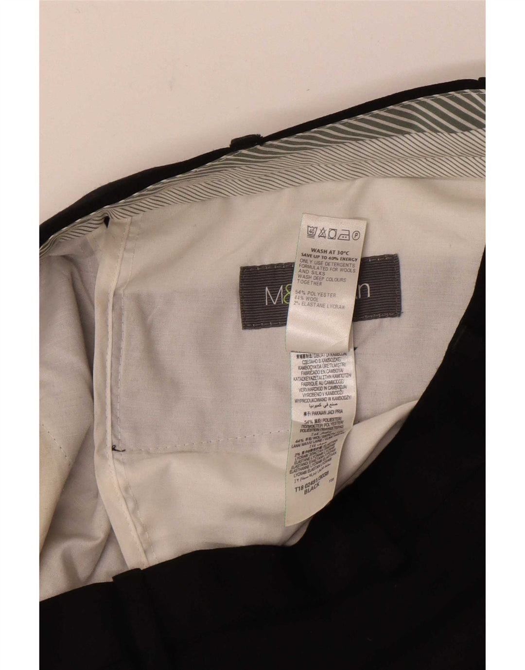 Marks & Spencer muške hlače ravnog odijela W32 L31 crni poliester