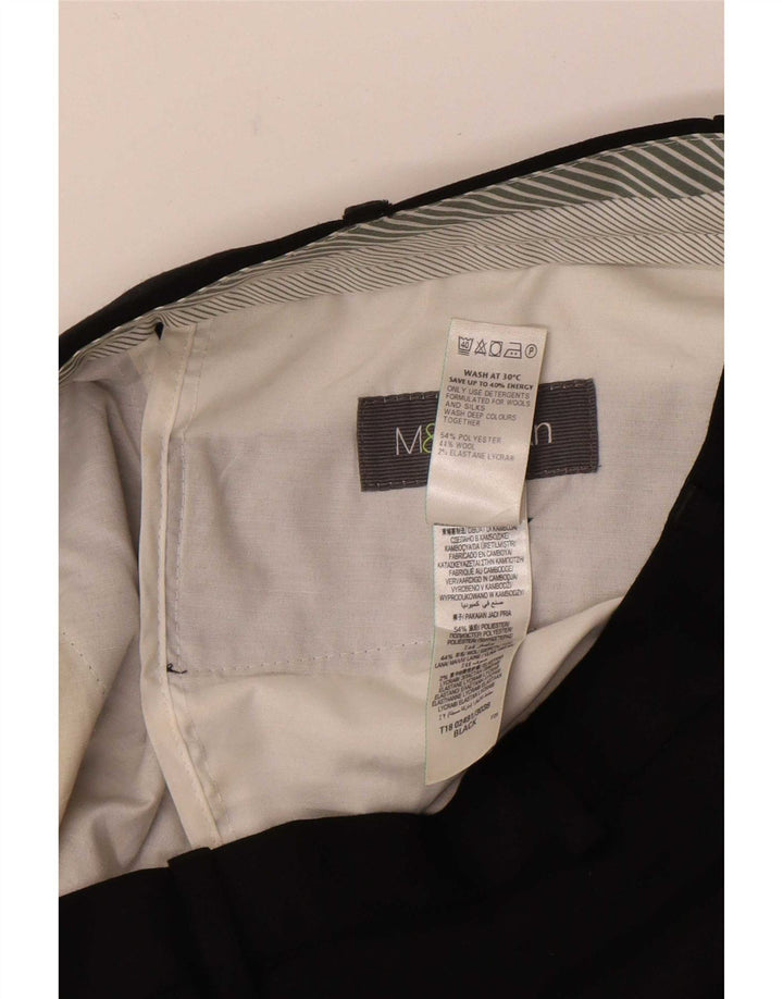 Marks & Spencer muške hlače ravnog odijela W32 L31 crni poliester
