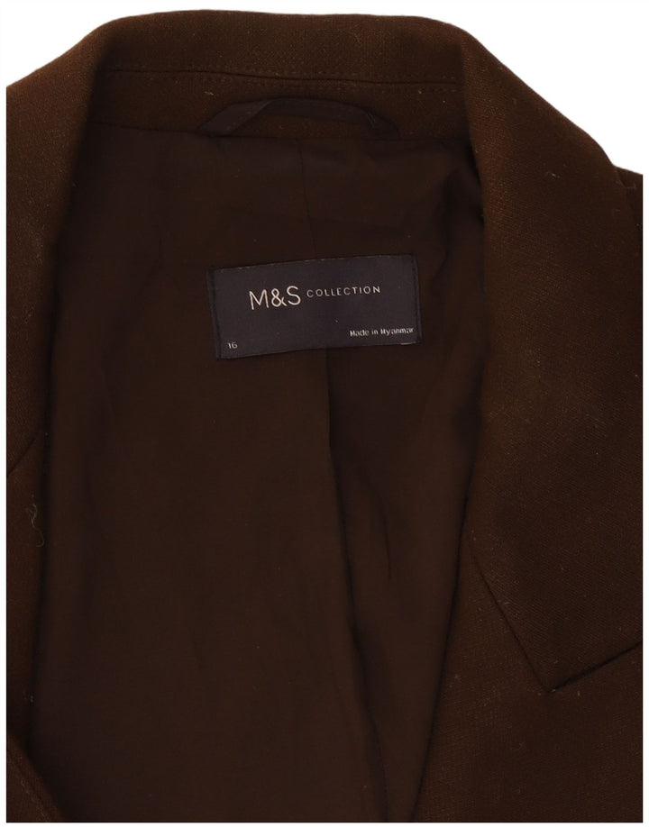 Marks & Spencer ženski sako s dvostrukim kopčanjem UK 16 Veliki smeđi