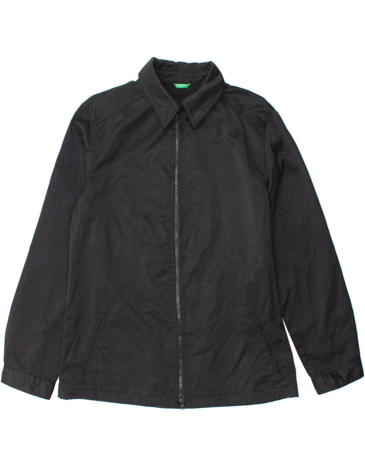 BENETTON Womens Bomber Jacket UK 14 Medium Black Vintage Benetton and Second-Hand Benetton from Messina Hembry 