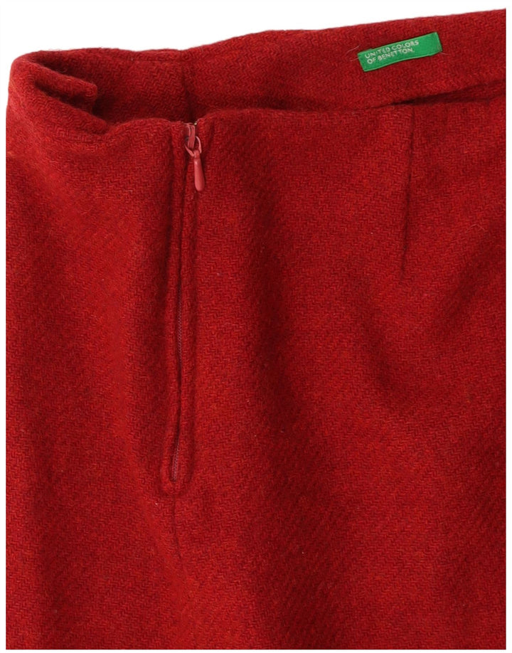 BENETTON Ženska mini suknja W26 Mala bordo