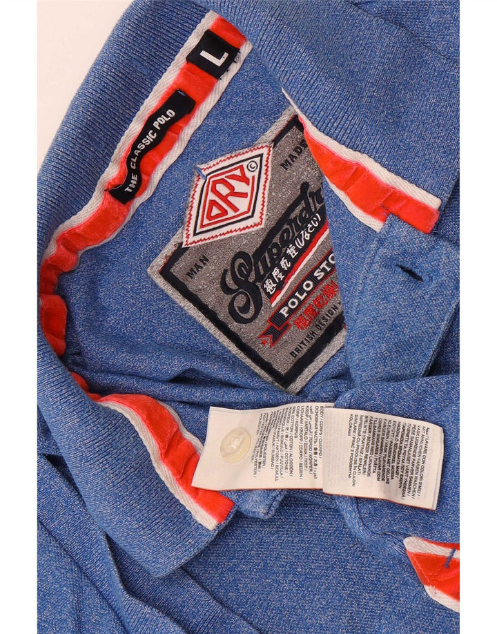 Superdry muška polo majica Large Blue Cotton Classic