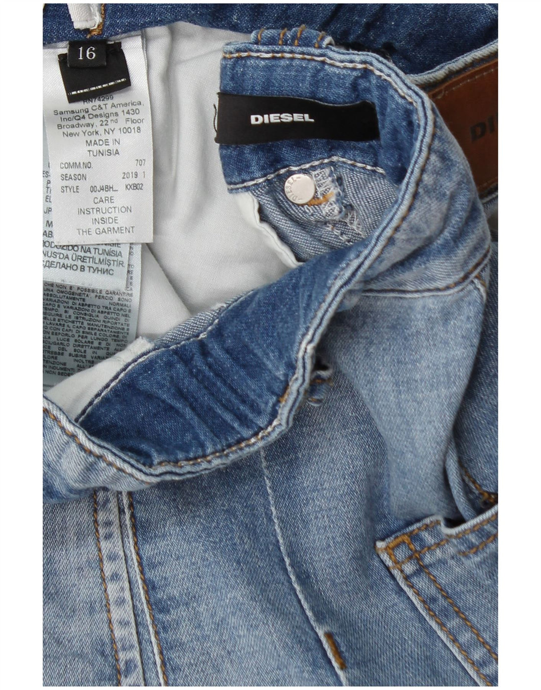 DIESEL Traper kratke hlače za djevojčice 15-16 godina W28, plavi pamuk