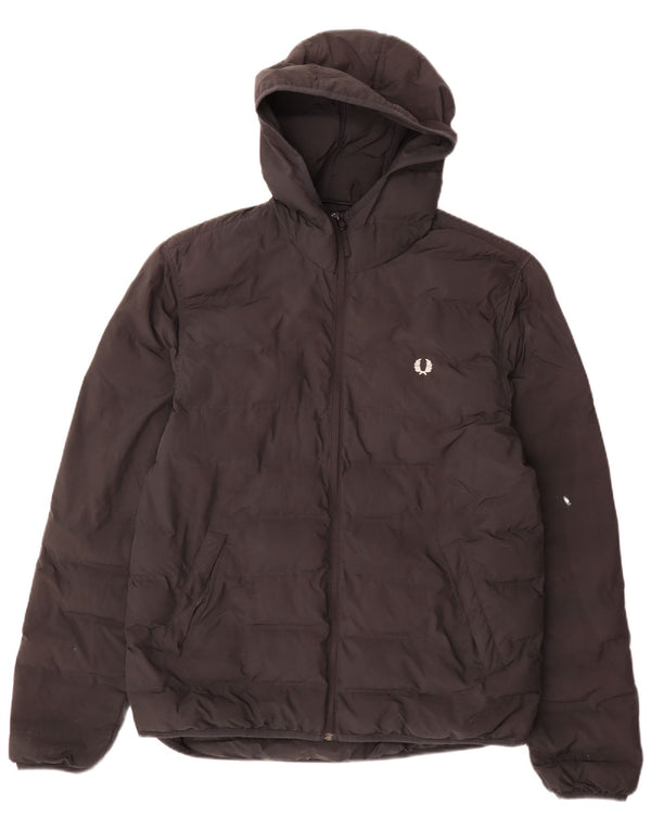Fred Perry muška podstavljena jakna s kapuljačom UK 40 veliki crni poliester