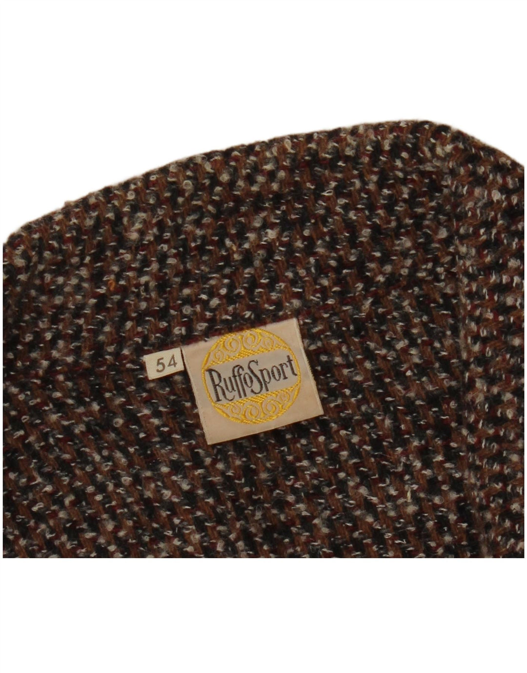 VINTAGE muški kardigan pulover IT 54 XL Smeđi flekasti