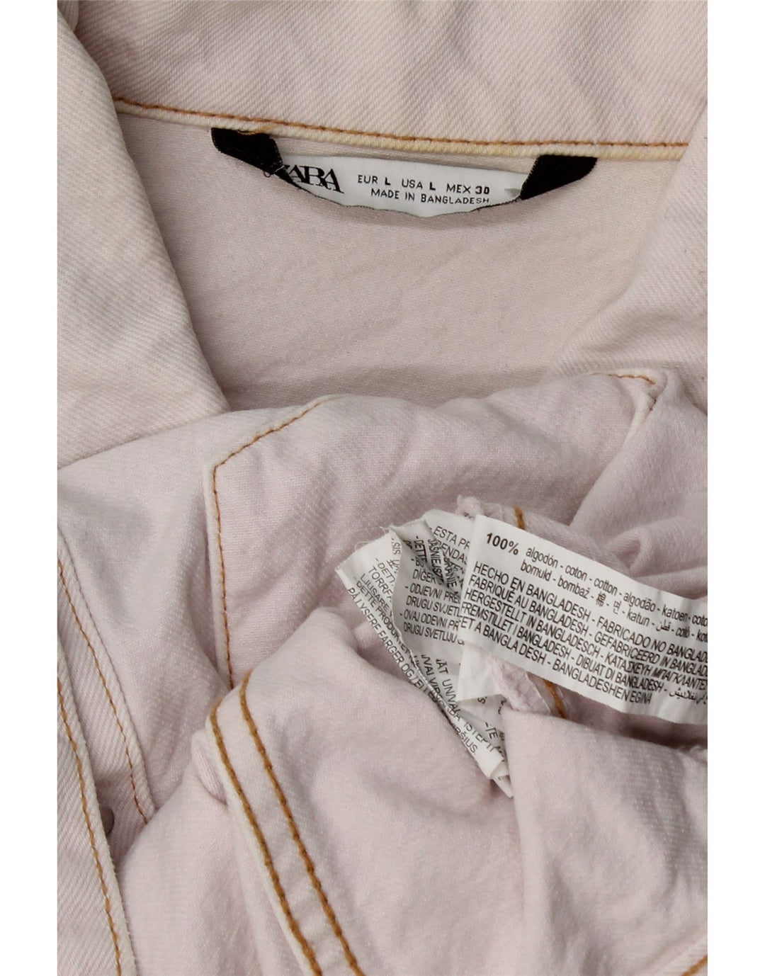 Zara ženska crop traper jakna UK 16 Large Pink Cotton