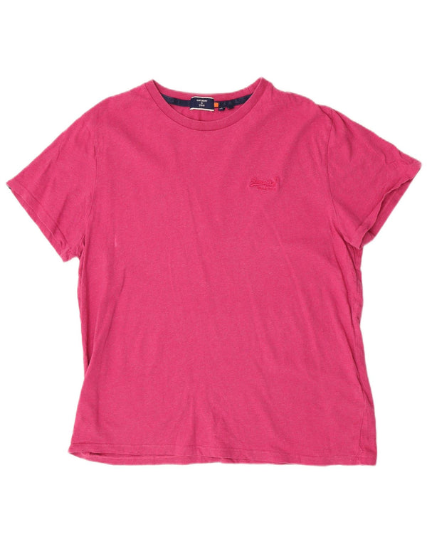 Superdry muška majica kratkih rukava 2XL, ružičasti pamuk