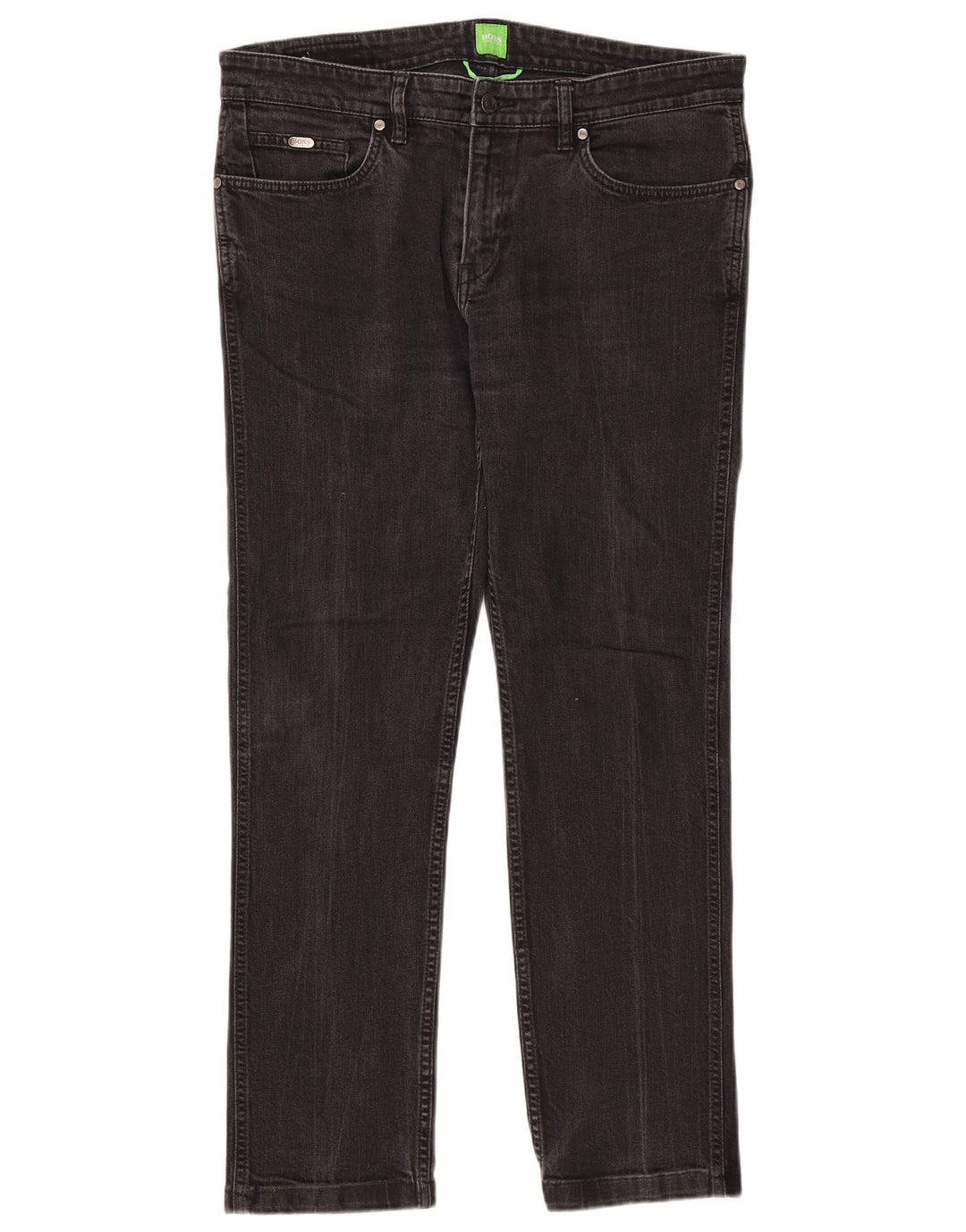 Hugo Boss Mens Straight Jeans W36 L28 Grey Cotton