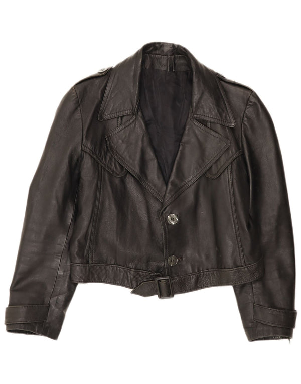 VINTAGE ženska vojna jakna UK 12 srednje crna