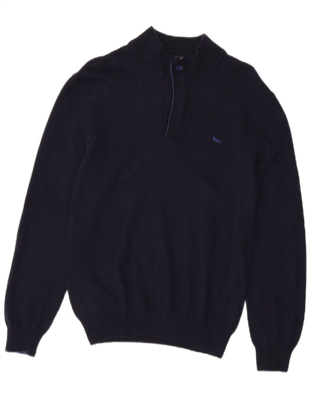 Harmont & Blaine Ženski džemper s izrezom s patentnim zatvaračem UK 12 Srednje tamnoplava vunena