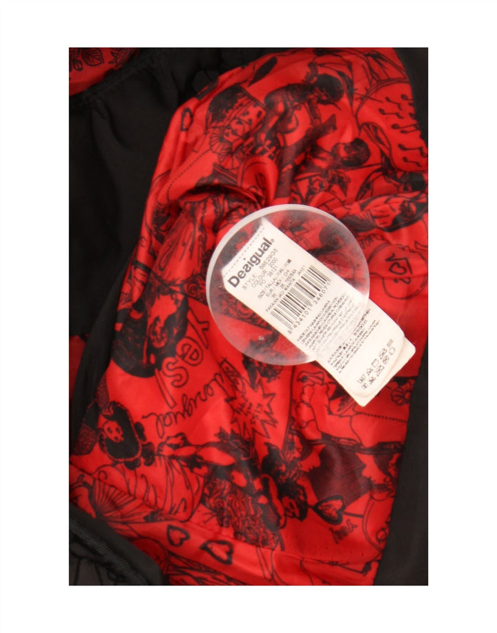 DESIGUAL Womens Hooded Padded Jacket EU 36 Small Black Paisley Polyester Vintage Desigual and Second-Hand Desigual from Messina Hembry 