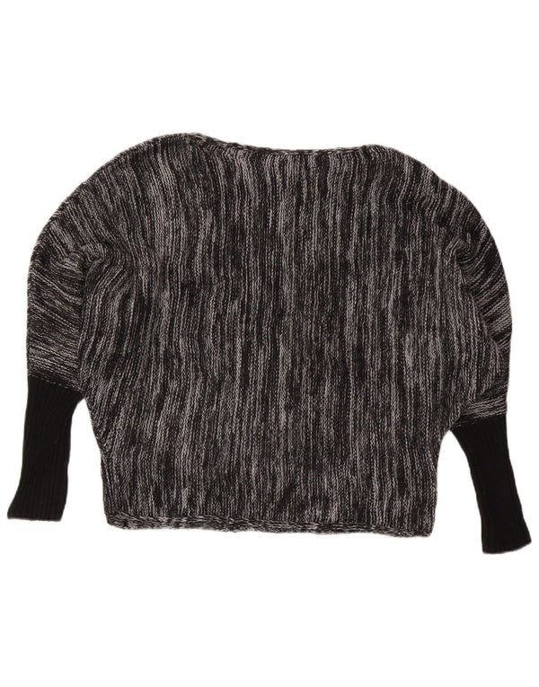 CALVIN KLEIN JEANS Womens Boat Neck Jumper Sweater UK 6 XS Grey Flecked