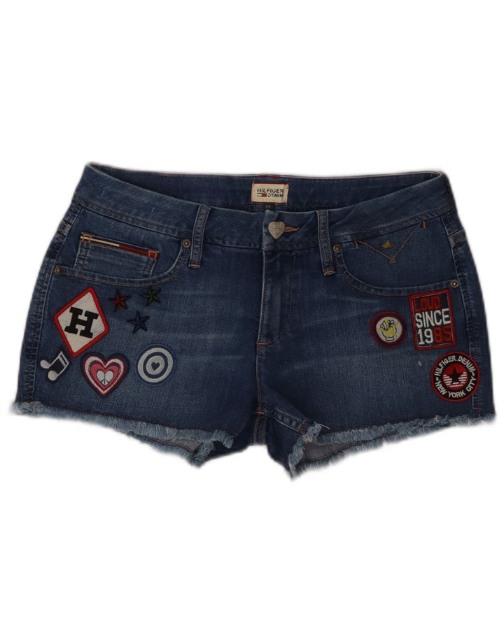 Tommy Hilfiger Ženske traper kratke hlače s grafičkim motivima W29 Srednje plavi pamuk
