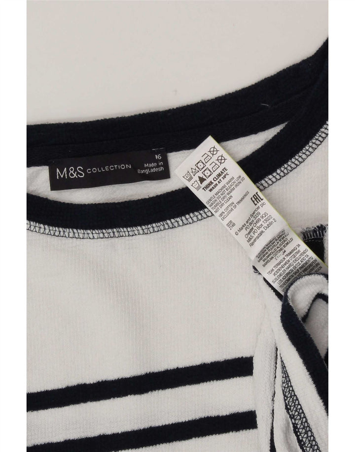 Marks & Spencer ženska majica dugih rukava UK 16, pamuk s velikim bijelim prugama