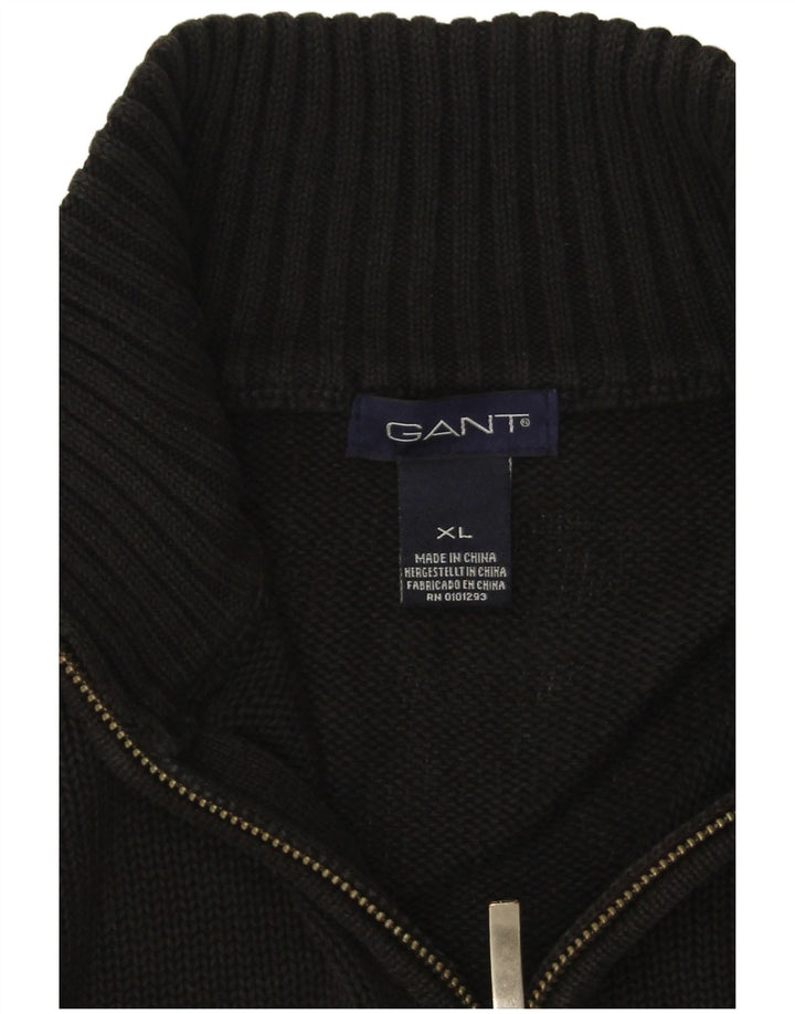 Gant muški kardigan džemper XL crni lan