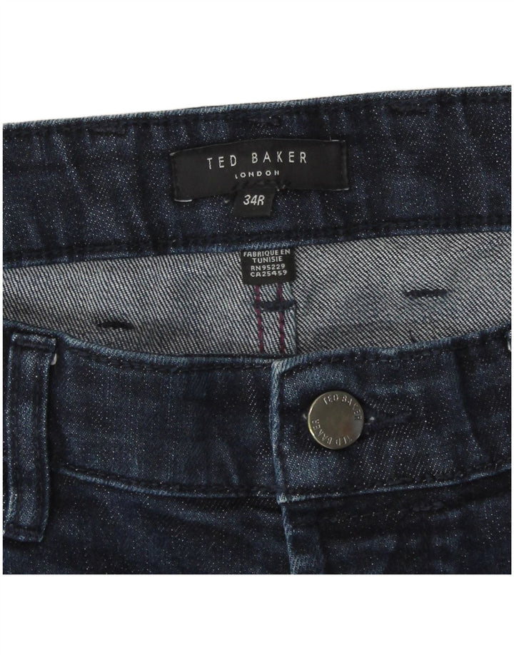 Muške uske traperice Ted Baker W34 L32 tamnoplavi pamuk