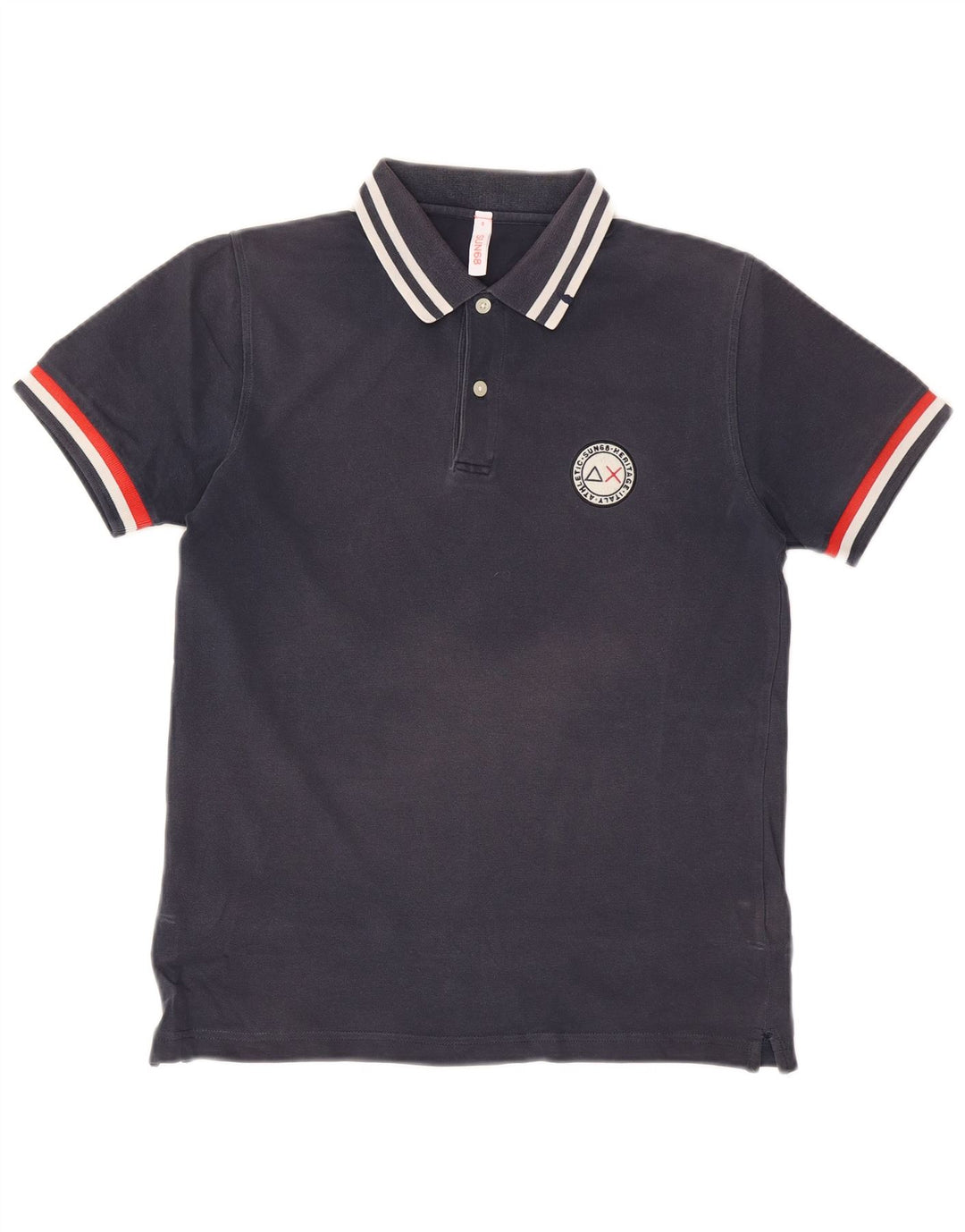 Sun68 Muška polo majica Mala tamnoplava pamuk na pruge