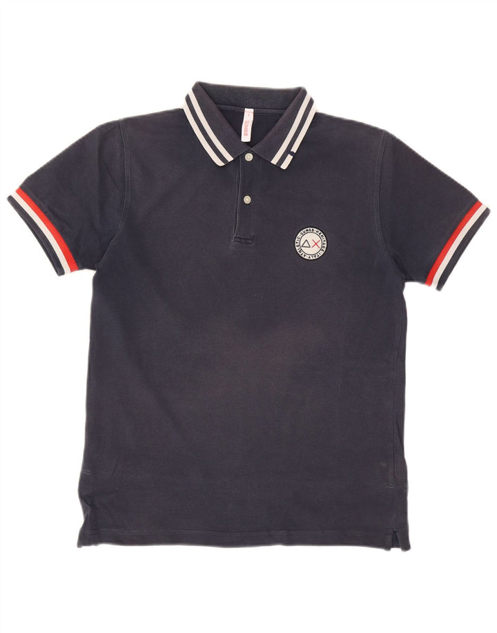 Sun68 Muška polo majica Mala tamnoplava pamuk na pruge