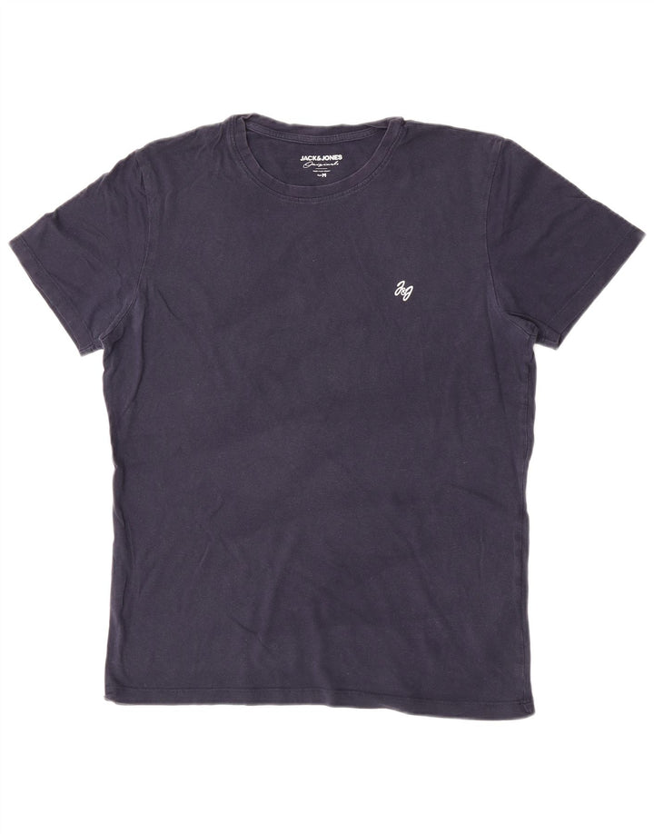 Jack & Jones muška majica kratkih rukava srednje tamnoplavi pamuk