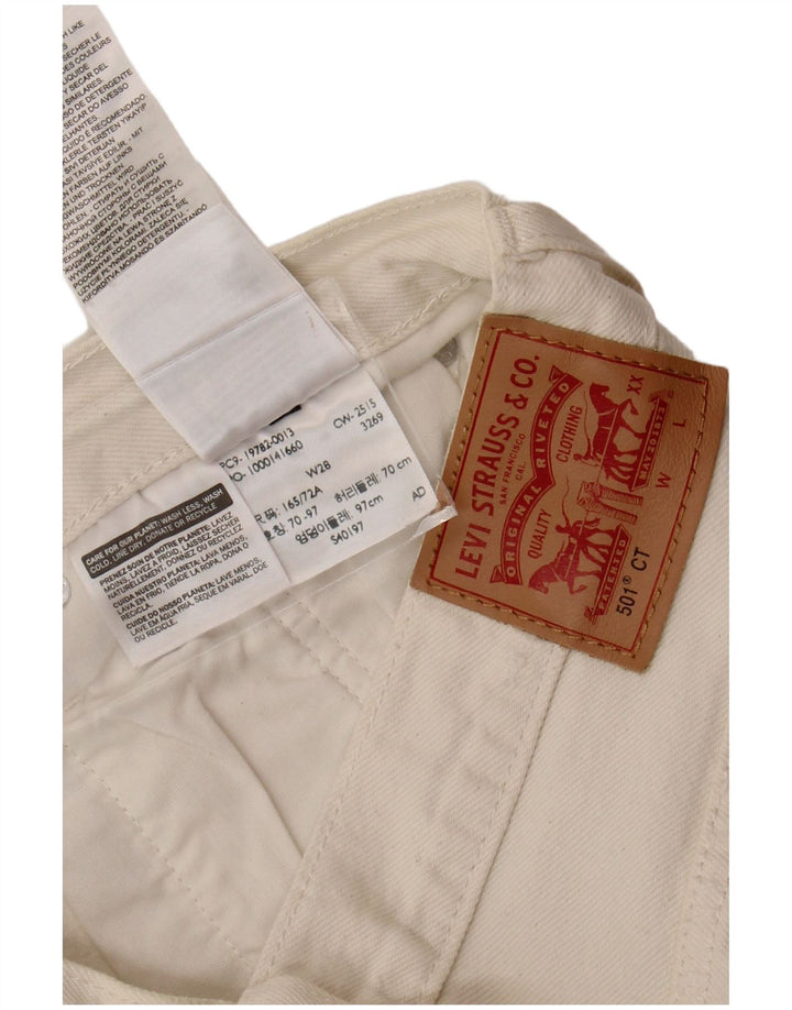 LEVI'S ženske kratke hlače od trapera 501, W28 srednje bijele boje, pamuk