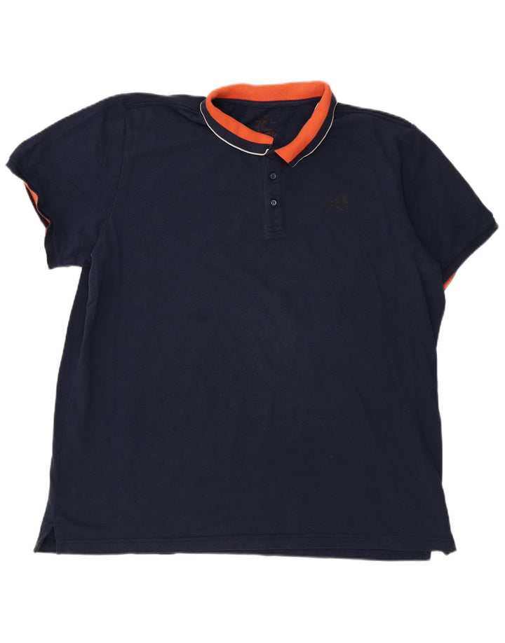 ADIDAS muška polo majica 2XL tamnoplavi pamuk u blokovima boja
