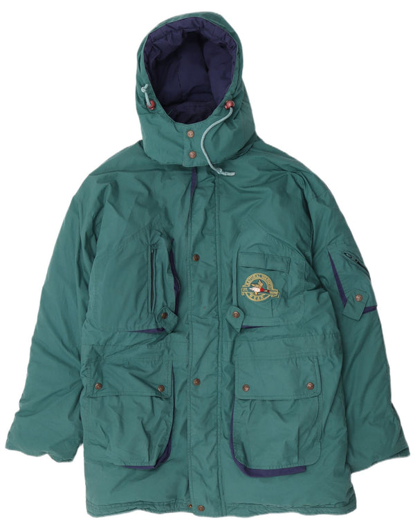 Vintage muška parka jakna s kapuljačom UK 40 veliki zeleni poliester