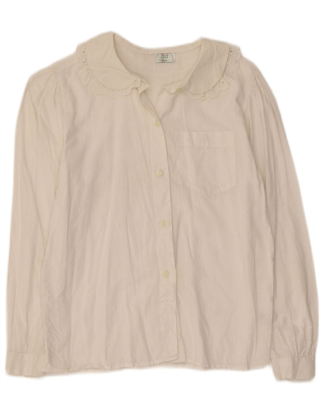 Benetton ženska košulja bluza UK 8 Small Off White Cotton