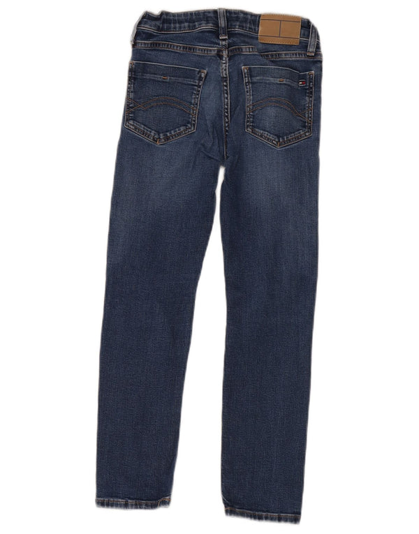 TOMMY HILFIGER Boys Distressed Skinny Jeans 7-8 Years Blue Pamuk