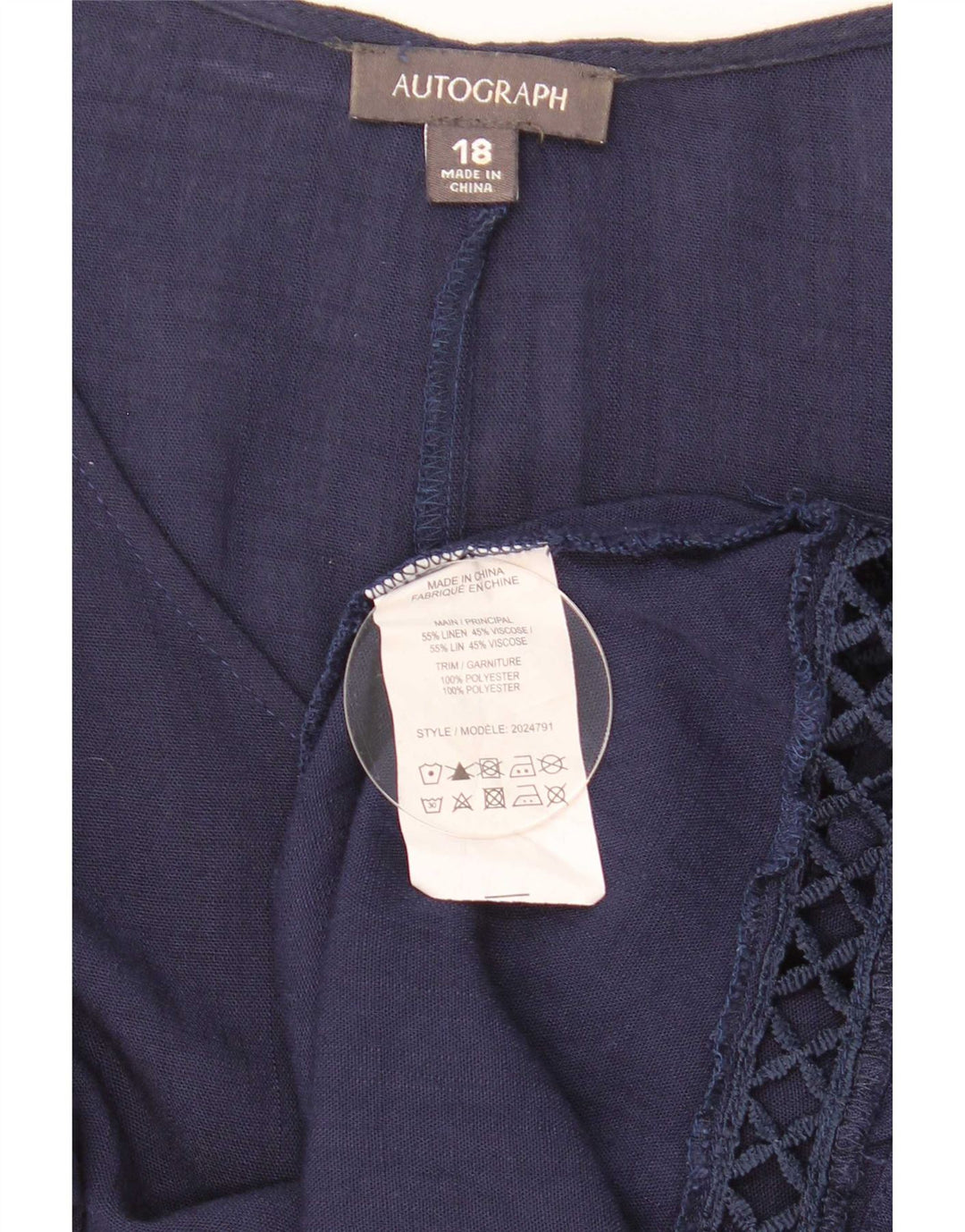 Marks & Spencer ženska majica s autogramom prevelike veličine UK 18 XL tamnoplava
