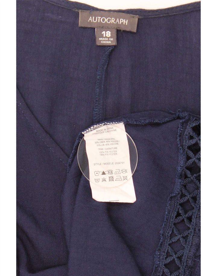 Marks & Spencer ženska majica s autogramom prevelike veličine UK 18 XL tamnoplava