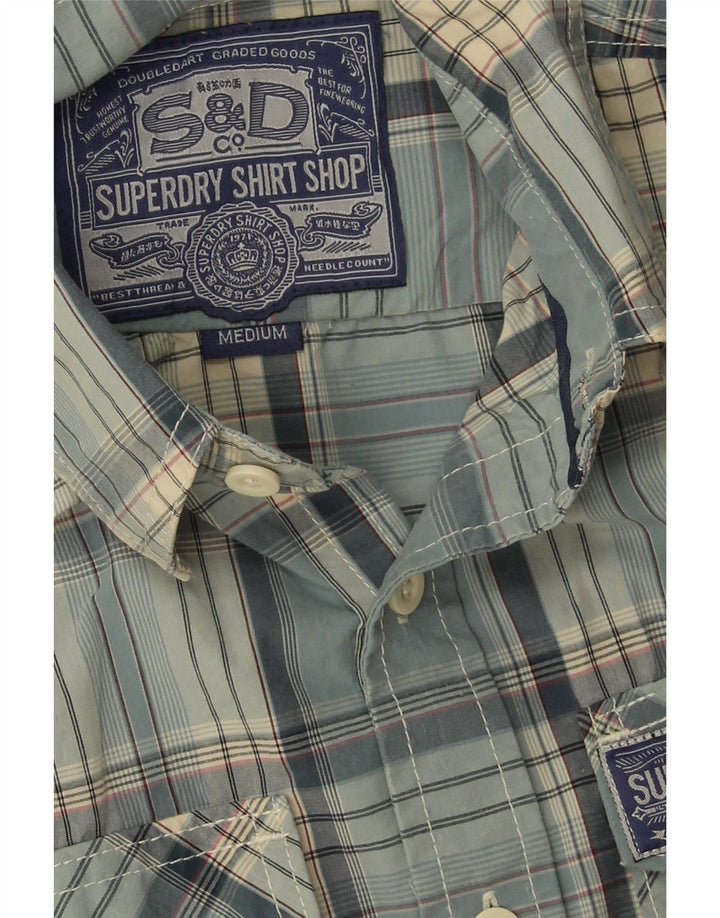 Superdry muška košulja Srednje plavi karirani pamuk