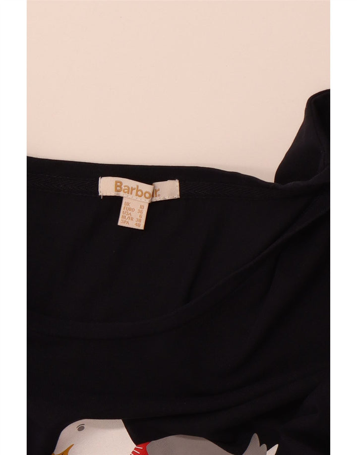 BARBOUR Ženska majica s grafičkim motivima dugih rukava UK 10 Mala tamnoplava božićna