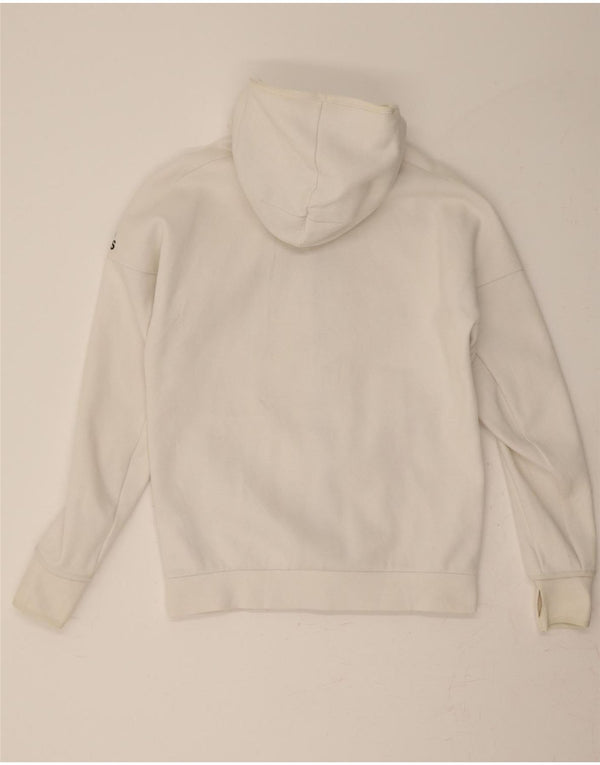 ADIDAS Mens Zip Hoodie Sweater Medium White Cotton
