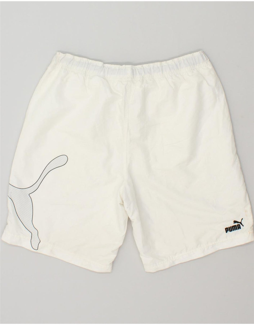 PUMA Mens Graphic Sport Shorts Medium White Polyester Vintage Puma and Second-Hand Puma from Messina Hembry 
