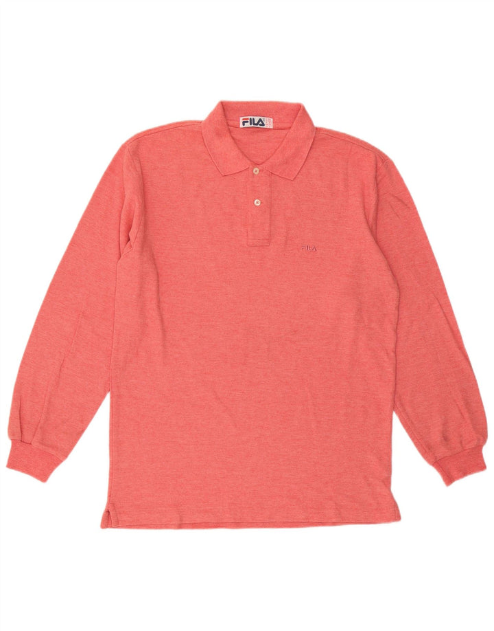 FILA muška polo majica dugih rukava IT 48 srednje ružičasti pamuk