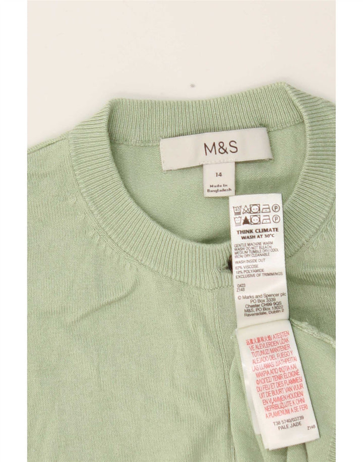Marks & Spencer ženski kardigan pulover UK 14 Srednje zelena viskoza