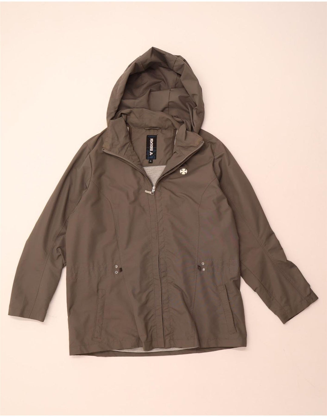 BRUGI ženska kišna jakna s kapuljačom UK 18 XL sivi poliamid