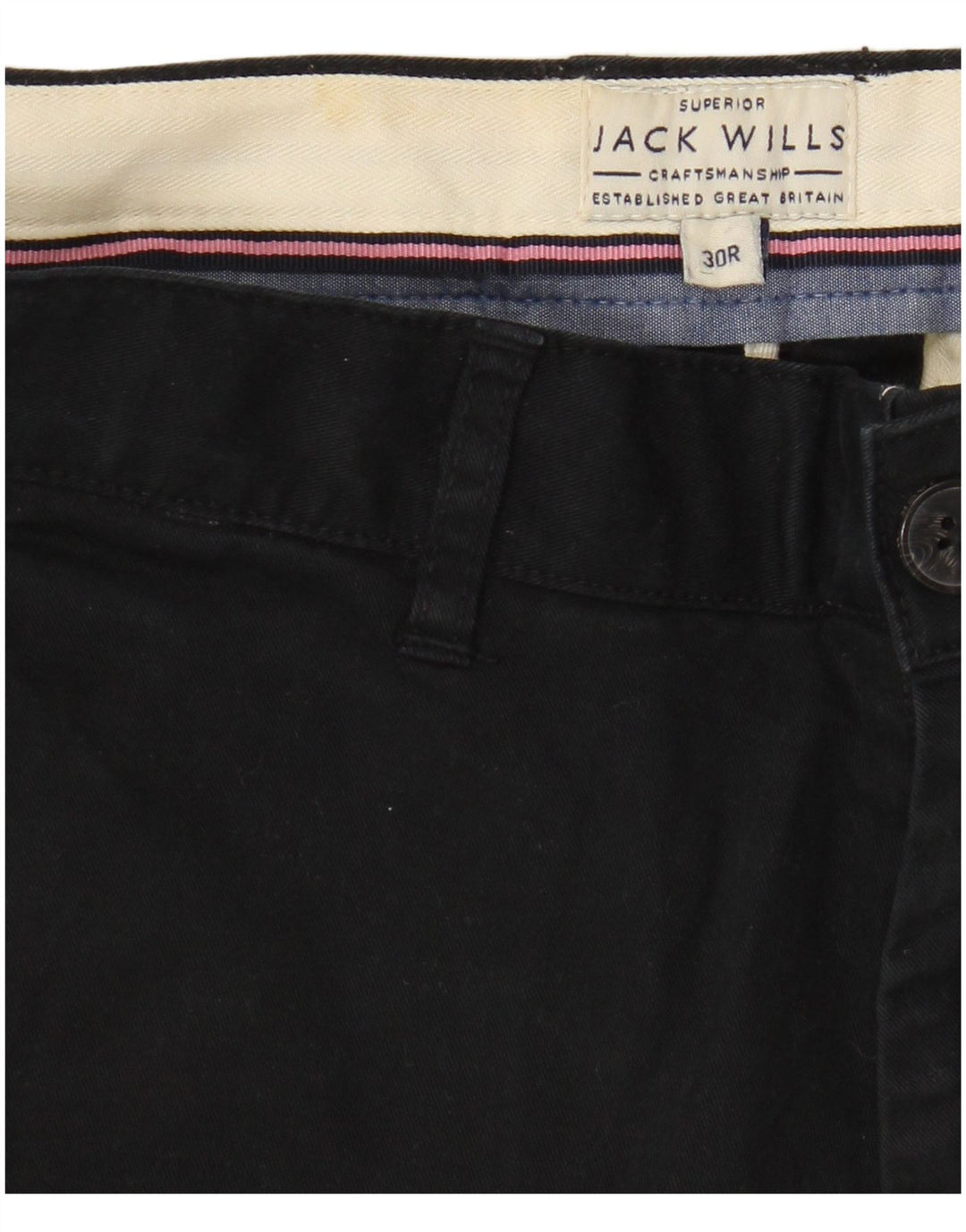Jack Wills muške chino kratke hlače W30 Srednje crni pamuk