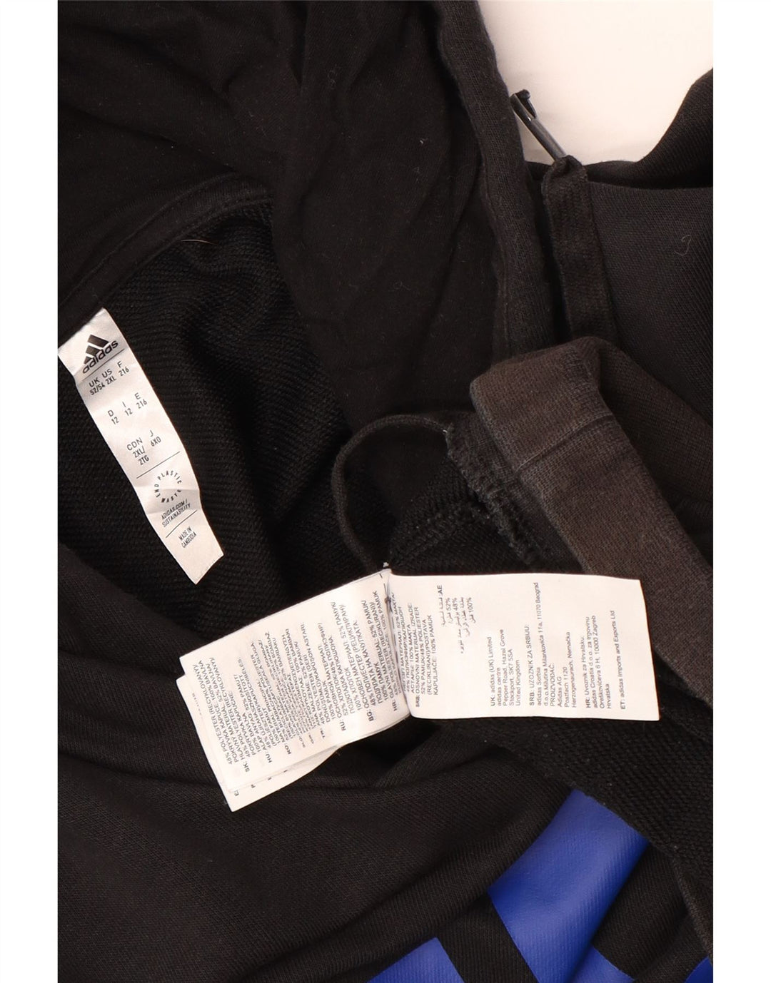 ADIDAS muška majica s kapuljačom s kapuljačom UK 52/54 2XL crni poliester