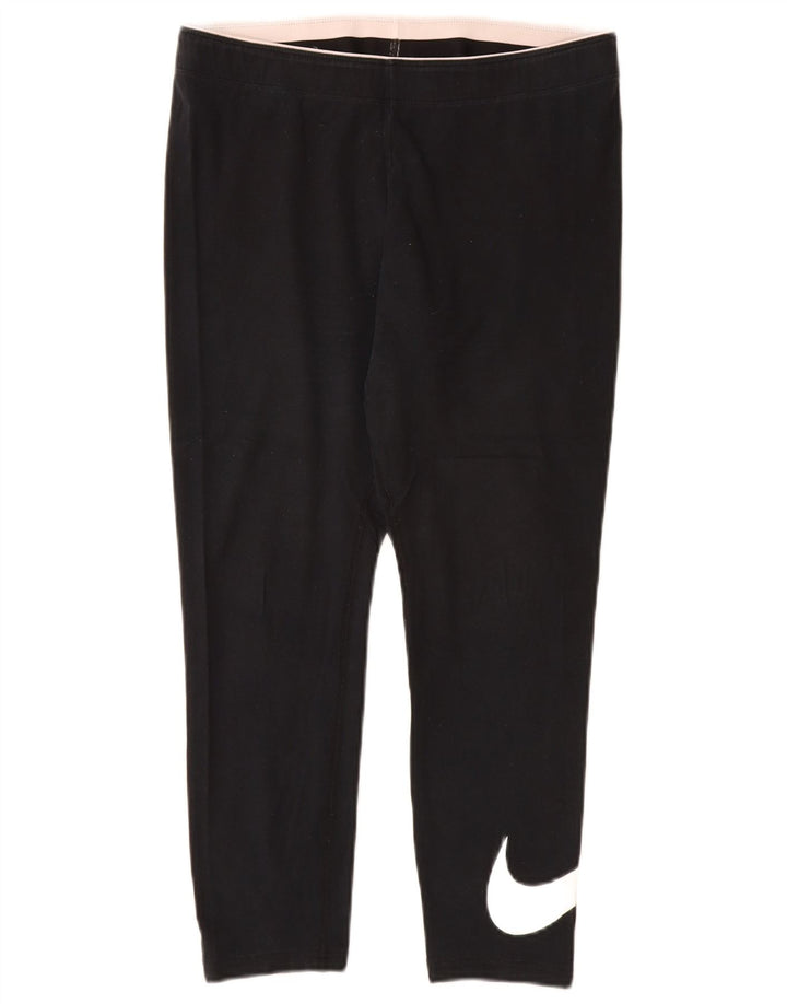 Nike Ženske Graphic Leggings UK 16 Large Black Cotton