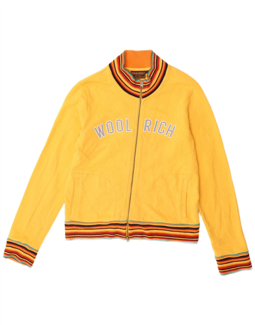 WOOLRICH Ženska gornja jakna trenirke s grafičkim motivima UK 14 Veliki žuti pamuk