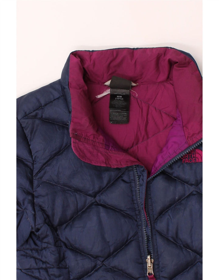 DIADORA Girls Quilted Jacket 10-11 Years Medium  Navy Blue Nylon Vintage Diadora and Second-Hand Diadora from Messina Hembry 