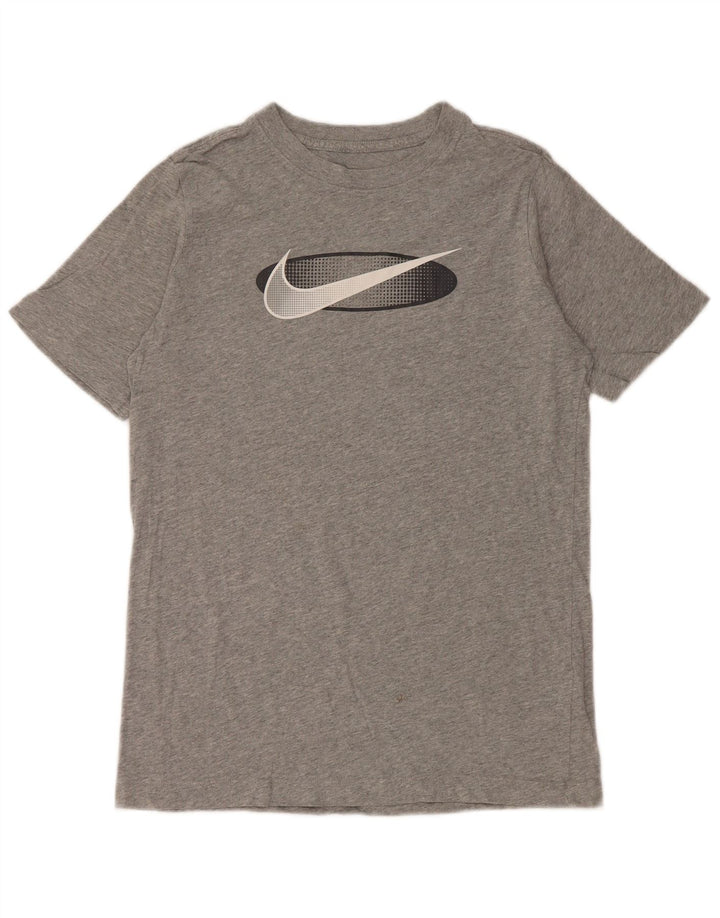NIKE Boys Graphic T-Shirt Top 13-14 Years XL sivi flekasti pamuk