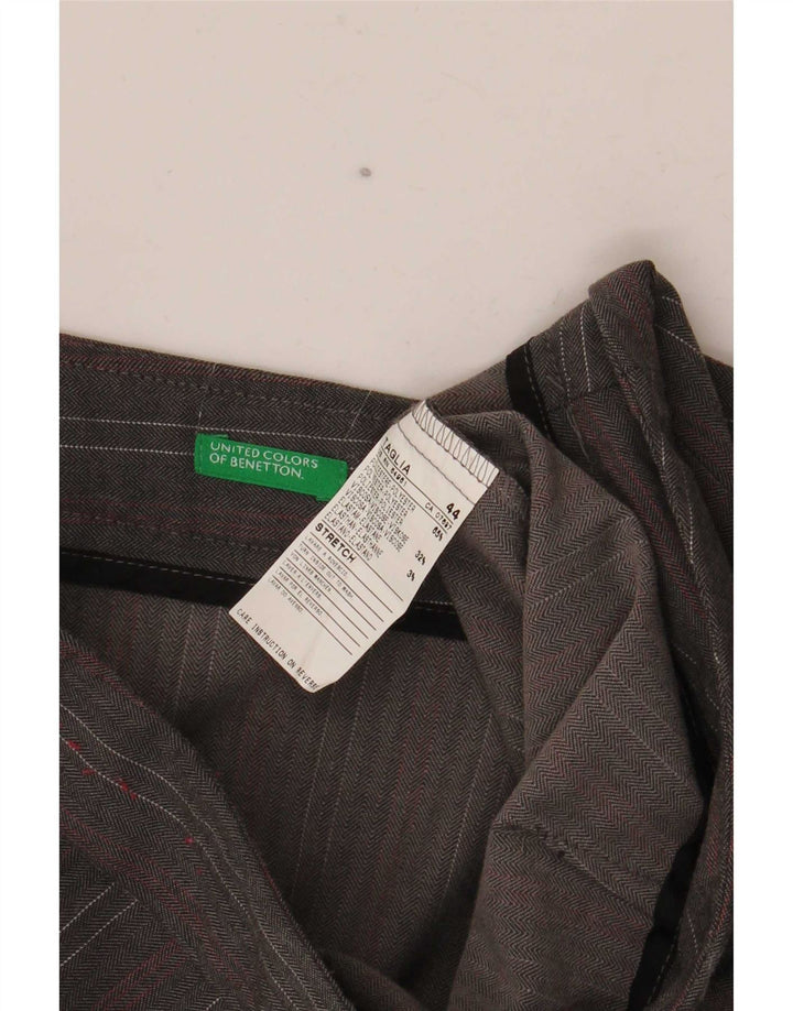 Benetton ženske rastezljive hlače IT 44 srednje W32 L35 sive pruge