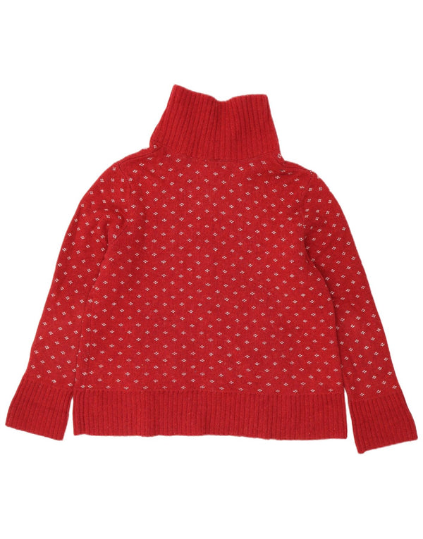 Eddie Bauer ženski kardigan pulover UK 18 XL Red Fair Isle pamuk