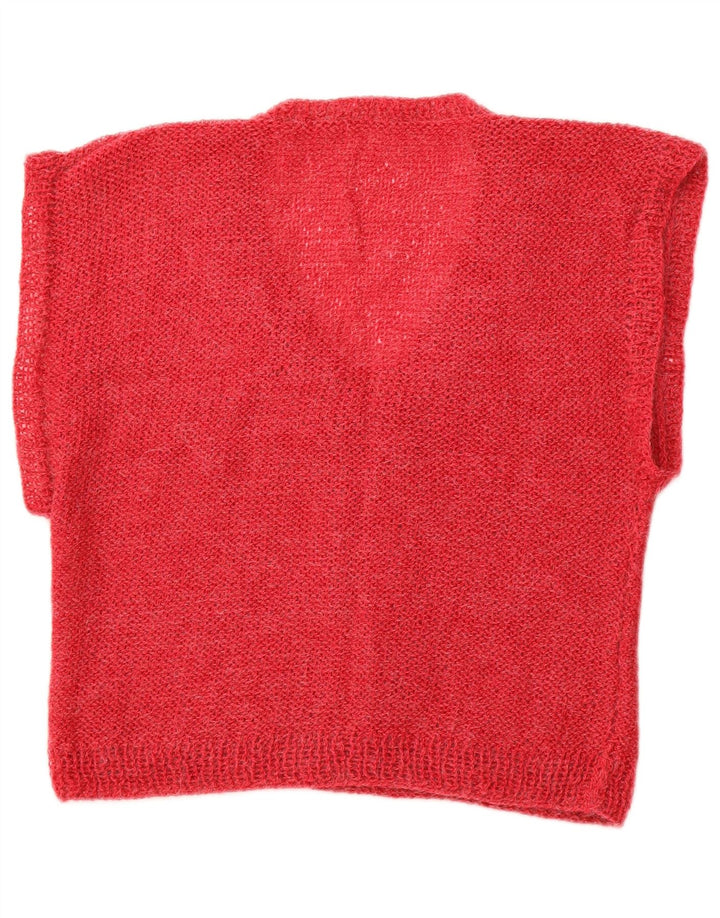 VINTAGE ženski kratki prsluk bez rukava UK 14 srednje ružičasta