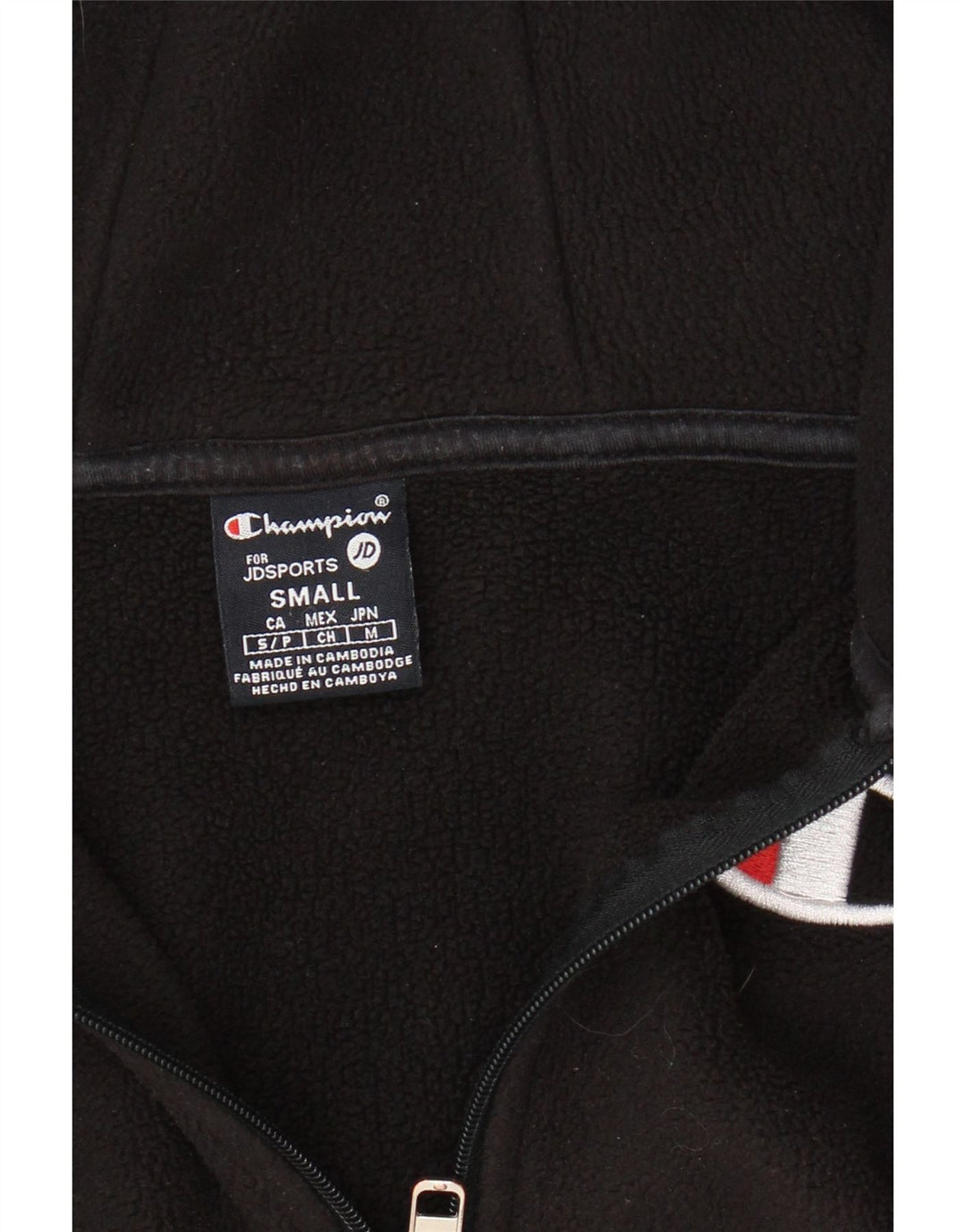 CHAMPION Womens Oversized Hooded Fleece Jumper UK 10 Small Black Polyester
